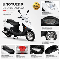 Scooter 110cc, moto à essence, cyclomoteur, réservoir de carburant de 5,5 L, 12V 7AH, refroidissement par air forcé, homologué EEC, moto pour les trajets quotidiens