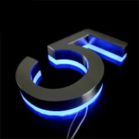 Enseigne lumineuse LED 3D GFace à changement de couleur RGB dynamique, lettres rétroéclairées, bandes LED étanches, lettres lumineuses halo pour voiture de nuit