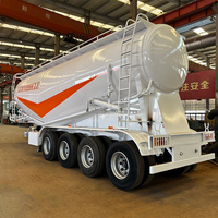 Semi-remorque citerne à ciment en vrac avec suspension mécanique à 4 essieux, capacité de 40 m³, compresseur d'air de 12 m³, semi-remorque citerne à poudre en vrac