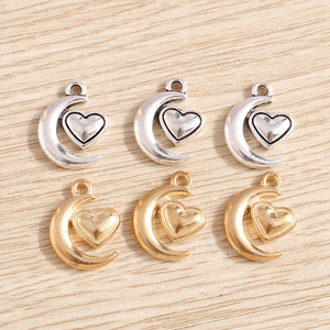 Weny, 20 piezas por paquete: Nuevo colgante de luna con diseño de corazón de melocotón, collar de pulsera con corazón, colgante accesorio para llavero - Product Image 6