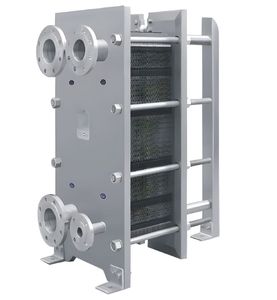 เครื่องแลกเปลี่ยนความร้อนแบบแผ่นสแตนเลสเกรดอาหารปรับแต่งได้เหมาะสำหรับอุตสาหกรรมนมเบียร์น้ำผลไม้และอาหาร - Product Image 2