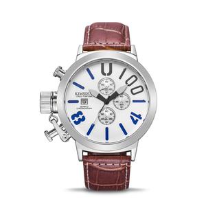 Reloj de Pulsera <span class=keywords><strong>KIMSDUN</strong></span> 924D para Hombre, de Cuarzo, Color Oro Rosa, Correa de Cuero Genuino Original, Esfera Grande, Cronógrafo, Calendario, Reloj Deportivo - Product Image 3