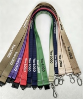 Lanière en polyester personnalisée avec logo, longueur réglable, crochet métallique, clip de sécurité détachable pour badge d'identification, clé, cadeau promotionnel