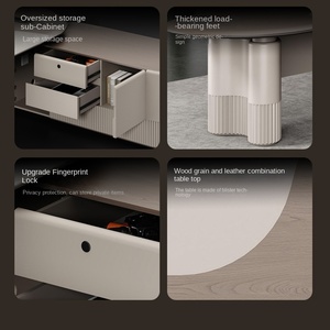 Moderno <span class=keywords><strong>Studio</strong></span> Executive Desk a forma di L CEO mobili da ufficio con cassettiere e Design presa - Product Image 4