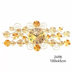 Decoración de Pared Metálica de Lujo, Escultura de Pared Metálica Dorada con Diseño Floral, <span class=keywords><strong>Reloj</strong></span> de Espejo para Sala de Estar, Dormitorio, Decoración del Hogar - Product Image 5