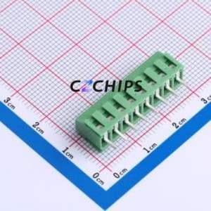 DB125-3.5-8P-GN-S Screw Terminal Block Through hole Component (THT),P=3.5mm Connector 1x8P 3.5mm Green Through Hole - Product Image 2