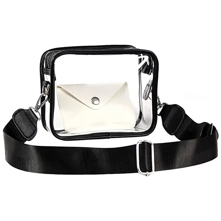 Fashion Stadium Approved Clear Bag Crossbody Bag For Girl Women Sport Fitness Travel Storage Pouch PVC Waterproof Messenger Bags