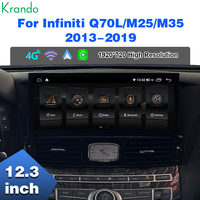 Autoradio multimédia Android Carplay Krando 12,3 pouces pour Infiniti Q70L M25 M35 2013-2019, unité centrale GPS multimédia pour voiture, BT DSP