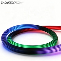 Tira de Luz LED Redonda Negra de 22 mm con 360° de Iluminación °   Funda de Silicona de Neón Flexible de Color Mágico Luminoso para Control Remoto, con Clasificación IP67