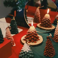 Bougie parfumée en forme de sapin de Noël, artisanat de décoration de bureau, cadeau de Noël en gros