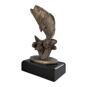 Placa con nombre personalizada, resina, estatua de lubina de pie, trofeo de premios de Pesca - Product Image 5