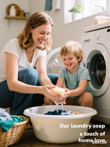 Campioni gratuiti HANPEI OEM Marseille Castile sapone da bucato forma solida con bacche di noci panno lanterna per <span class=keywords><strong>il</strong></span> lavaggio e la pulizia - Product Image 6