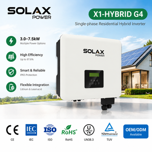Onduleur hybride monophasé <span class=keywords><strong>Solax</strong></span> 3KW 5KW 6KW 7.5KW avec surdimensionnement PV de 200 % pour stockage solaire domestique - Product Image 1