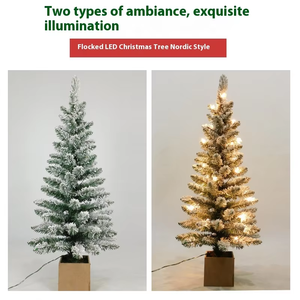 Mini <span class=keywords><strong>sapin</strong></span> <span class=keywords><strong>de</strong></span> Noël <span class=keywords><strong>de</strong></span> 120 cm, écologique, 96 aiguilles, floqué, <span class=keywords><strong>de</strong></span> haute qualité, à piles, avec base <span class=keywords><strong>de</strong></span> table et design <span class=keywords><strong>en</strong></span> <span class=keywords><strong>pot</strong></span> carré - Product Image 2