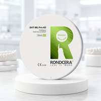 Bloc de zircone multicouche à 6 couches Rondcera, matériau céramique dentaire certifié standard SHT-ML Pro 4D