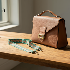 Correa de cincha de 5 cm a cuadros verde claro para reemplazo de asa de bolso - Product Image 2