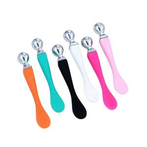 Spatule de maquillage en silicone noir miniature, cuillère à crème pour le visage, spatule cosmétique en métal, soin de la peau, remise sur les produits mixtes HQ - Product Image 1