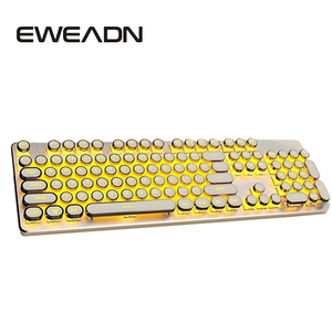 EWEADNカスタム104キーレトロスチームパンクデザインLEDバックライト有線USBメカニックゲームキーボード新製品 - Product Image 2