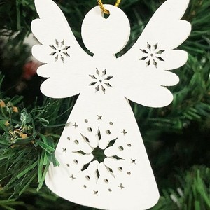 Ornement de Noël en bois découpé au laser, décoration suspendue pour la maison, cadeau artisanal pour enfants - Product Image 5