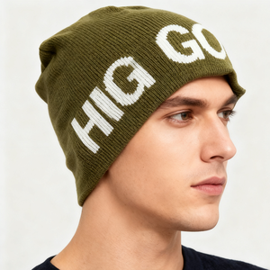 Oem Custom di alta qualità Unisex acrilico teschio semplice tinto Logo etichetta in maglia Gorras cappello da sci invernale berretto da pescatore - Product Image 2