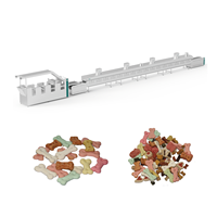 Ligne de production de biscuits pour chiens en acier inoxydable 304 entièrement automatique contrôlée par PLC, extrudeuse industrielle, capacité de 80 kg/h