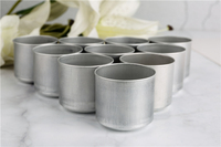 Venta al por Mayor de Portavelas de Aluminio Transparentes de Alta Calidad, Recipientes Vacíos en Forma de Corazón para Fabricación de Velas