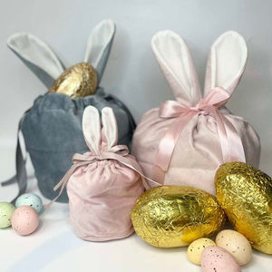 Decoraciones de Pascua, Bolsas de Conejito de Terciopelo de 18 cm, Cestas con Cordón, Diseño de Orejas de Conejo, Modelo Topyoumei SYM-F-<span class=keywords><strong>TED</strong></span>-L, Colores Personalizables - Product Image 1