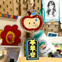 Porte-clés personnalisé en acrylique, pendentif de personnage de dessin animé, imprimé double face transparent, breloque de sac tendance, cadeau personnalisé