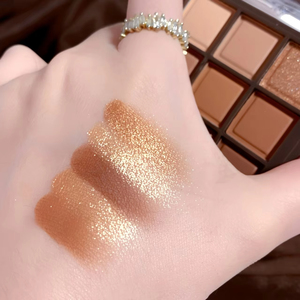 Palette de fards à paupières en gros, 9 teintes Mocha Chocolat scintillantes, haute pigmentation, pour carnations claires à foncées - Product Image 1
