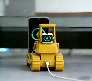 Conception Gratuite Échantillon Rapide Personnalisé Résine Animaux Peints à la Main Dessins Animés Artisanat Téléphone Montre Écouteurs Chargeur Sans Fil 3-en-1 <span class=keywords><strong>Bulldozer</strong></span> - Product Image 3
