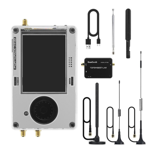HAMGEEK R10C + H4MS HackRF One R10C V2.0.x SDR Radio Receiver MAX2837 and H4MS Portapack (5 Antennas + LNA)