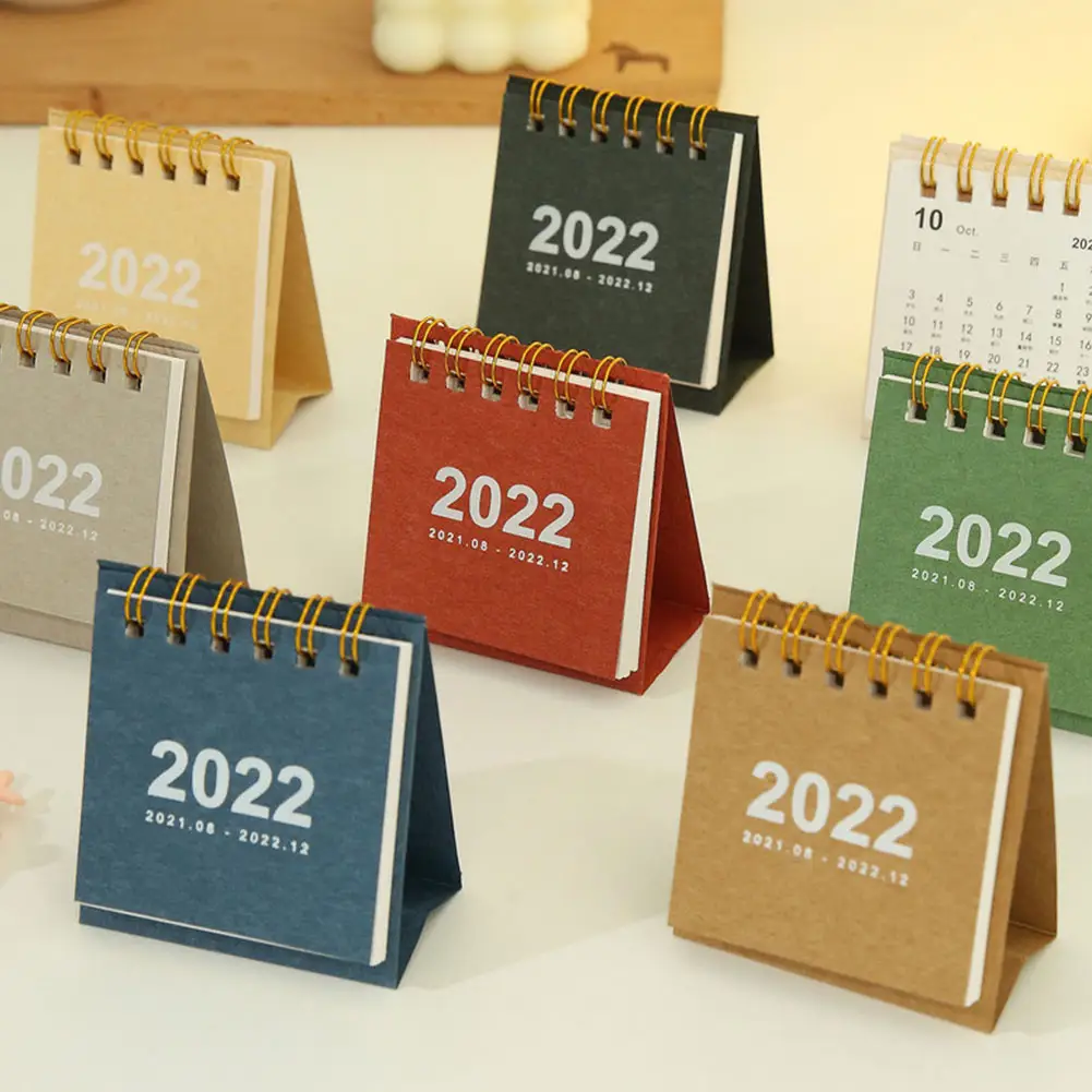 Meja Kalender 2022 Tahun Kalender Morandi Gaya Sederhana Desktop Notepad Kalender Meja 384/