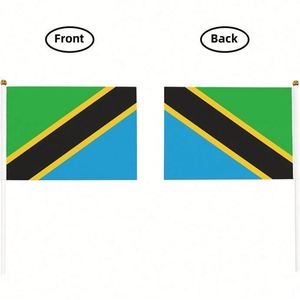 Polyester Tanzania Tanzanian No Color Different Back and Front Small Hand Held Fluttering <b>Flags</b> for National Events Decoration - Product Image 3
