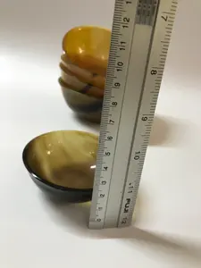 Grand saladier en corne naturelle pour dîner en famille et service de fête, au meilleur prix, bol décoratif en corne avec cuillère - Product Image 4