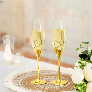 Juego de 2 Copas de Champán de 200 ml en Caja de Regalo, Doradas, Plateadas, Doradas con Diseño de Rosa, Lujosas para Bodas, Copas para Brindis para Celebraciones Románticas - Product Image 3