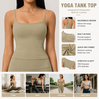 Débardeur de yoga jacquard pour femme avec soutien-gorge rembourré, séchage rapide, dos nageur, avec autres caractéristiques