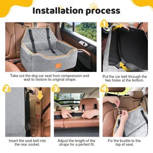 Fábrica certificada de asientos de coche para perros grandes/medianos, asiento elevador de viaje lavable desmontable, asiento para mascotas con bolsillos de almacenamiento - Product Image 4