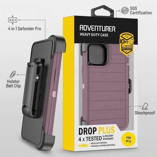 Heavy Duty Defender Holster Belt Clip Case Rugged High Quality Luxury Protective Mobile Cover for Iphone 17 16 15 14 13 Pro Max