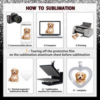 SCCFMM Plateaux de strass pour sublimation, Ensemble de pendentifs cœur, Pendentifs en strass vierges double face pour impression par transfert thermique