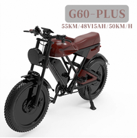 Vélo électrique à pneus larges de 20 pouces, violet, 1000W, 48V, 25Ah, batterie amovible, suspension intégrale, éclairage LED étanche pour adultes