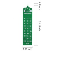 Calendrier de l'Aïd Islam Ramadan Compte à rebours Ramadan Mubarak Kareem Suspendu Décor Cadeau Feutre Calendrier de l'Aïd avec Poches