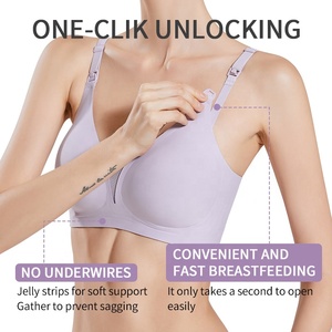 Fournisseur OEM Soutien-gorge d'allaitement respirant pour femmes en grande taille sans couture à ouverture au niveau du mamelon pour femmes enceintes - Product Image 4