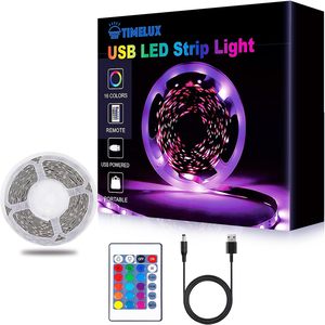 Timelux – bande lumineuse LED 20 pieds, couleur changeante RGB, USB 5V, télécommande, bande LED 5050 pour chambre à coucher, armoire de cuisine - Product Image 2