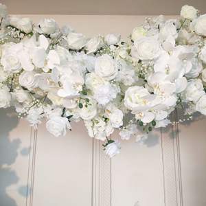 Accesorios para Bodas, Decoración de Fondo para Escenario con Forma de Corazón, Adornos de Tela con Flores Artificiales de Seda, Rosas - Product Image 5