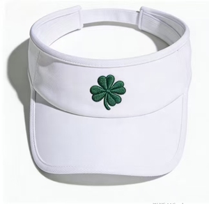 Visera Deportiva Bordada con Trébol de Cuatro Hojas del Día de San Patricio Irlandés, Ajustable, con Parte Superior Abierta, para Golf, Tenis y Running - Product Image 1