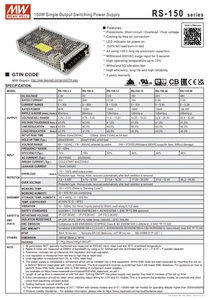 MEANWELLS RS-150-48 alimentation à découpage 158.4W 48V 3.3A nouveau Stock d'entrepôt d'origine - Product Image 2