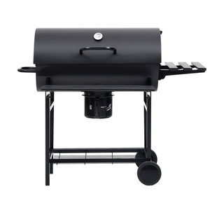 Barbecue noir pour la cuisson en plein air, le camping, les pique-niques, barbecue en acier pour la cour, barbecue au charbon de <span class=keywords><strong>bois</strong></span> avec roues et étagères - Product Image 5
