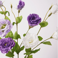 Fleurs artificielles en latex Lisianthus à toucher réaliste hautement simulées, fleurs artificielles de qualité supérieure à toucher réaliste pour mariage et décoration intérieure
