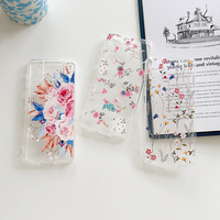 Étui de téléphone léger antichoc en TPU imprimé avec des motifs de fleurs et de papillons de 1,5 mm pour S23 Ultra et autres modèles
