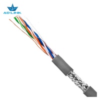 Kabel Jaringan Luar Ruangan Dalam Ruangan Sftp 305m Twisted Pair Cat 5e Lan Berlapis Aluminium Foil, Dilindungi Anyaman, Selubung PVC/LSZH, Bersertifikasi CE/FCC